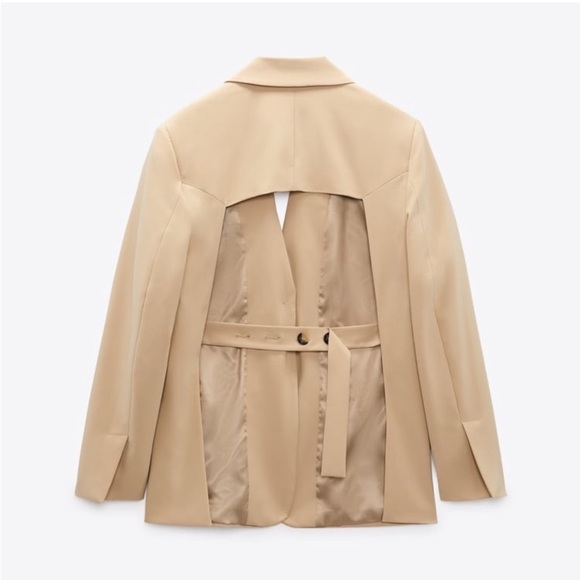 ZARA MENSWEAR STYLE BLAZER WITH OPEN BACK size s new without tags - Picture 2 of 8